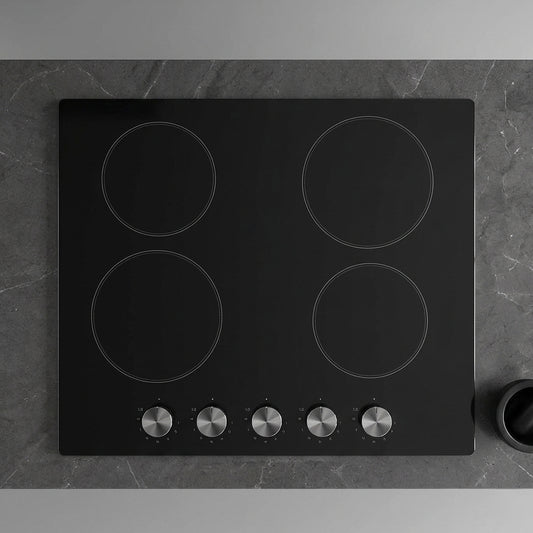 24-Inch Built-In Electric Cooktop, 4-Burner Glass Ceramic Radiant Stovetop