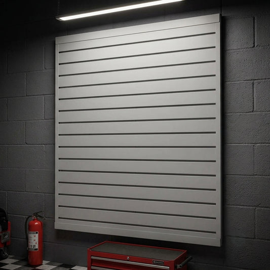 4x4ft Grey Waterproof PVC Slatwall Storage Panel System