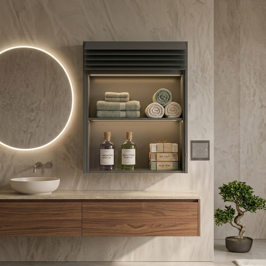 Grey Bathroom Cabinet With Touch Sensor Switch & LED Lighting