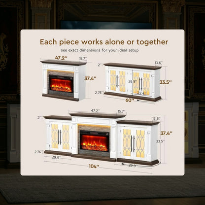 Modern Farmhouse Media Console With Electric Fireplace