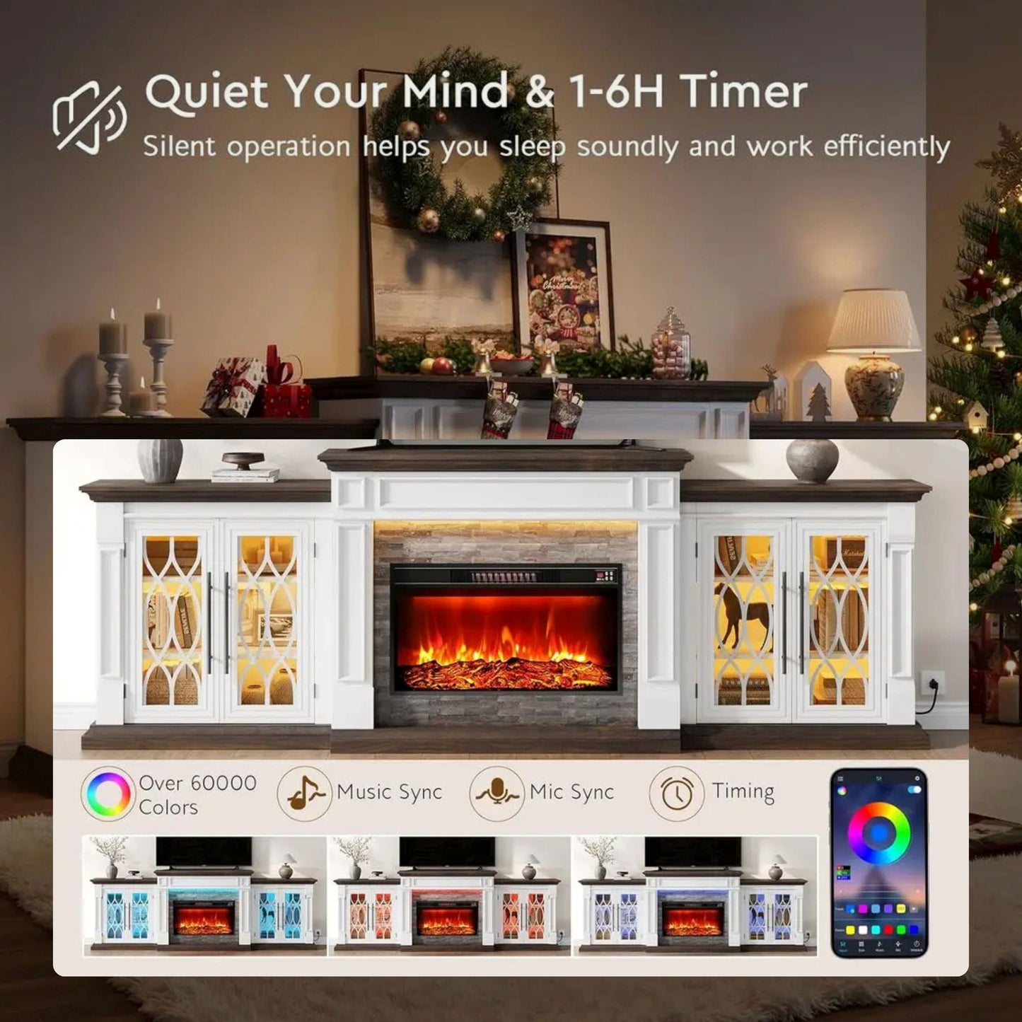 Modern Farmhouse Media Console With Electric Fireplace