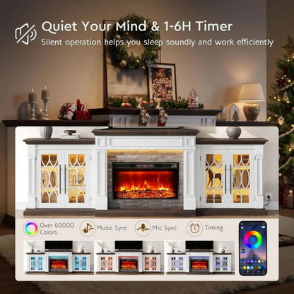 Modern Farmhouse Media Console With Electric Fireplace