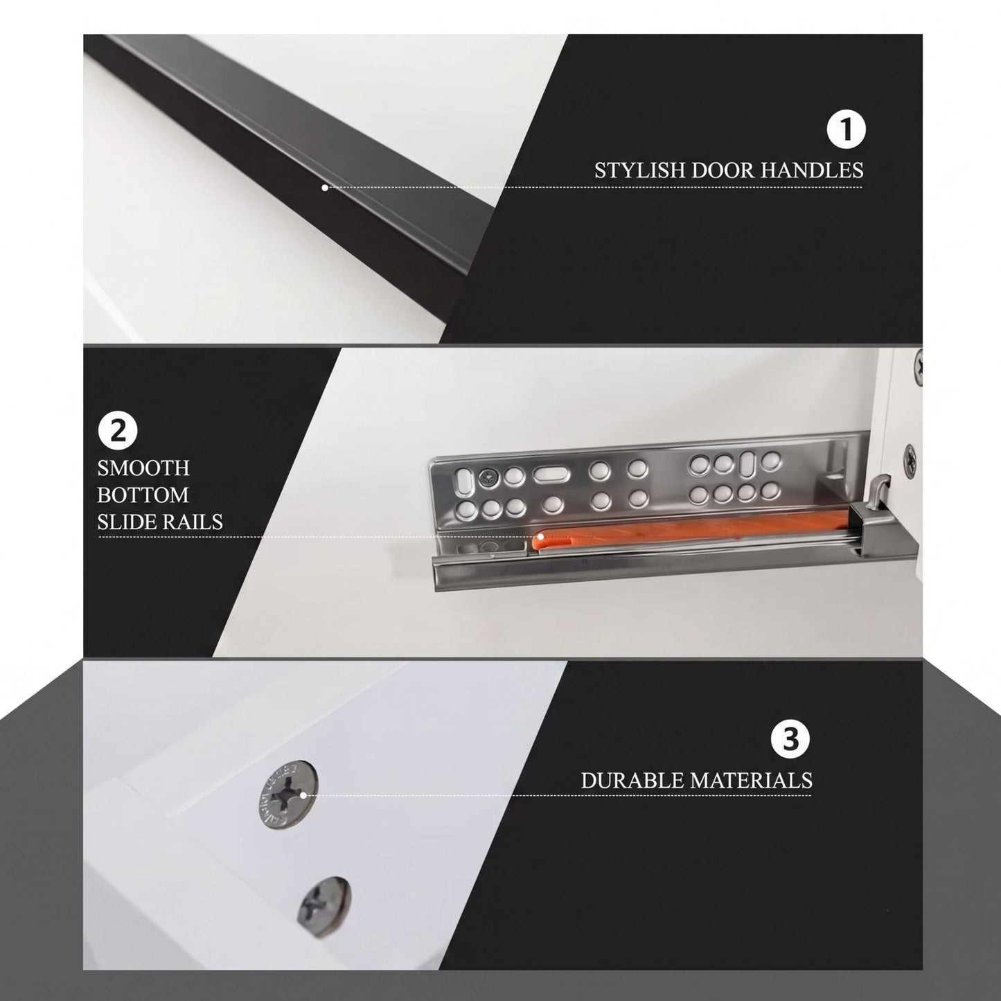 Modern Floating Bathroom Vanity with Ceramic Sink & 2 Soft-Close Drawers, Wall-Mounted Cabinet