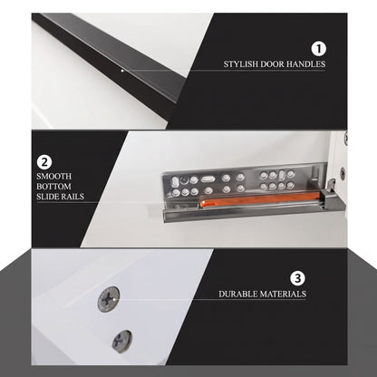Modern Floating Bathroom Vanity with Ceramic Sink & 2 Soft-Close Drawers, Wall-Mounted Cabinet