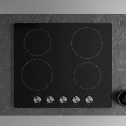 24-Inch Built-In Electric Cooktop, 4-Burner Glass Ceramic Radiant Stovetop