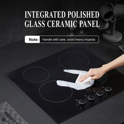24-Inch Built-In Electric Cooktop, 4-Burner Glass Ceramic Radiant Stovetop