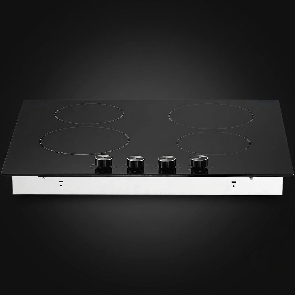24-Inch Built-In Electric Cooktop, 4-Burner Glass Ceramic Radiant Stovetop