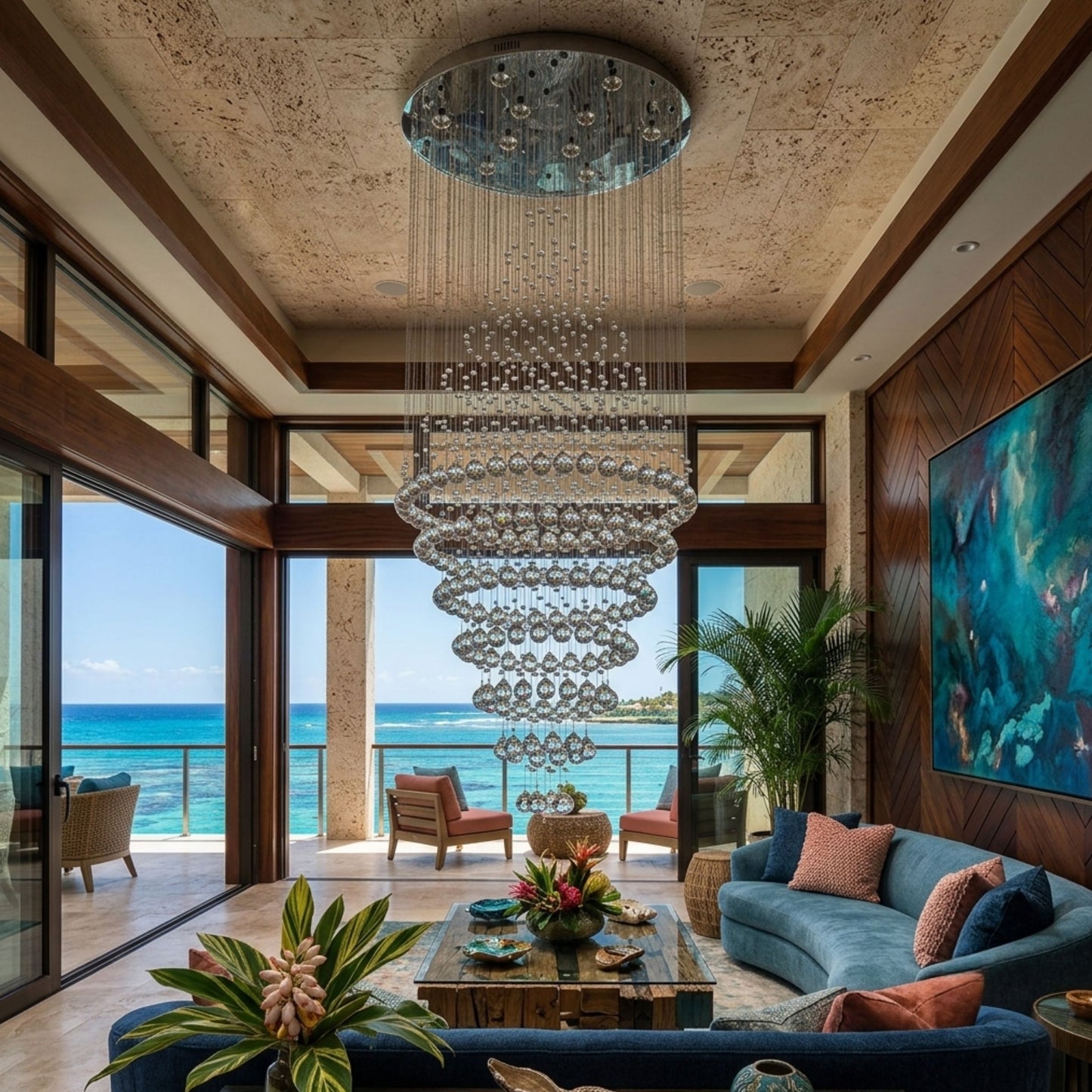 Modern Luxury LED Crystal Chandelier | Spiral Staircase & Double Entry Pendant Light