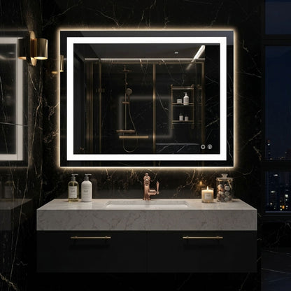 Smart Illuminated Vanity Mirror with Anti-Fog & 3-Color Dimmable Backlit Wall Mirror