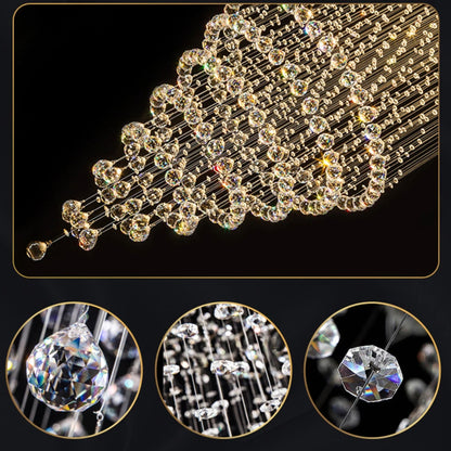 Modern Luxury LED Crystal Chandelier | Spiral Staircase & Double Entry Pendant Light
