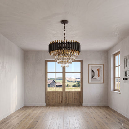 Modern Black/Gold Dimmable Crystal Pendant Lighting