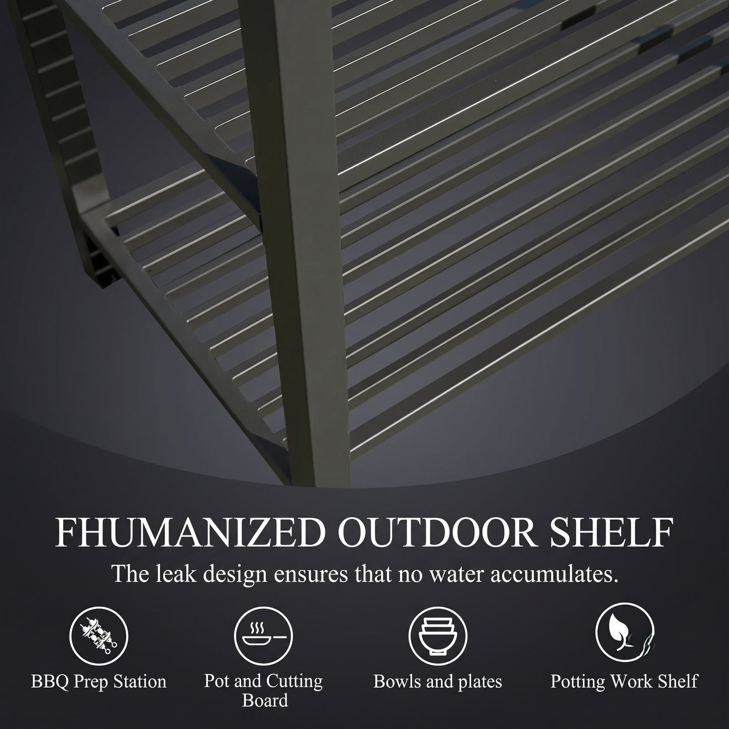5-Piece Modular Aluminum Outdoor Kitchen Island Set with Sink
