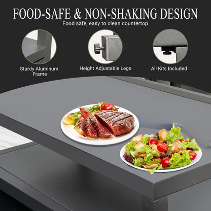 5-Piece Modular Aluminum Outdoor Kitchen Island Set with Sink