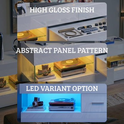 Modern Minimalist White High Gloss Media Console