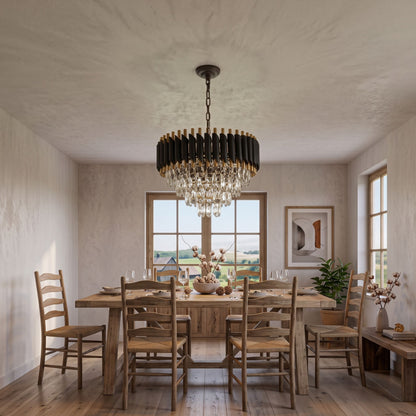 Modern Black/Gold Dimmable Crystal Pendant Lighting