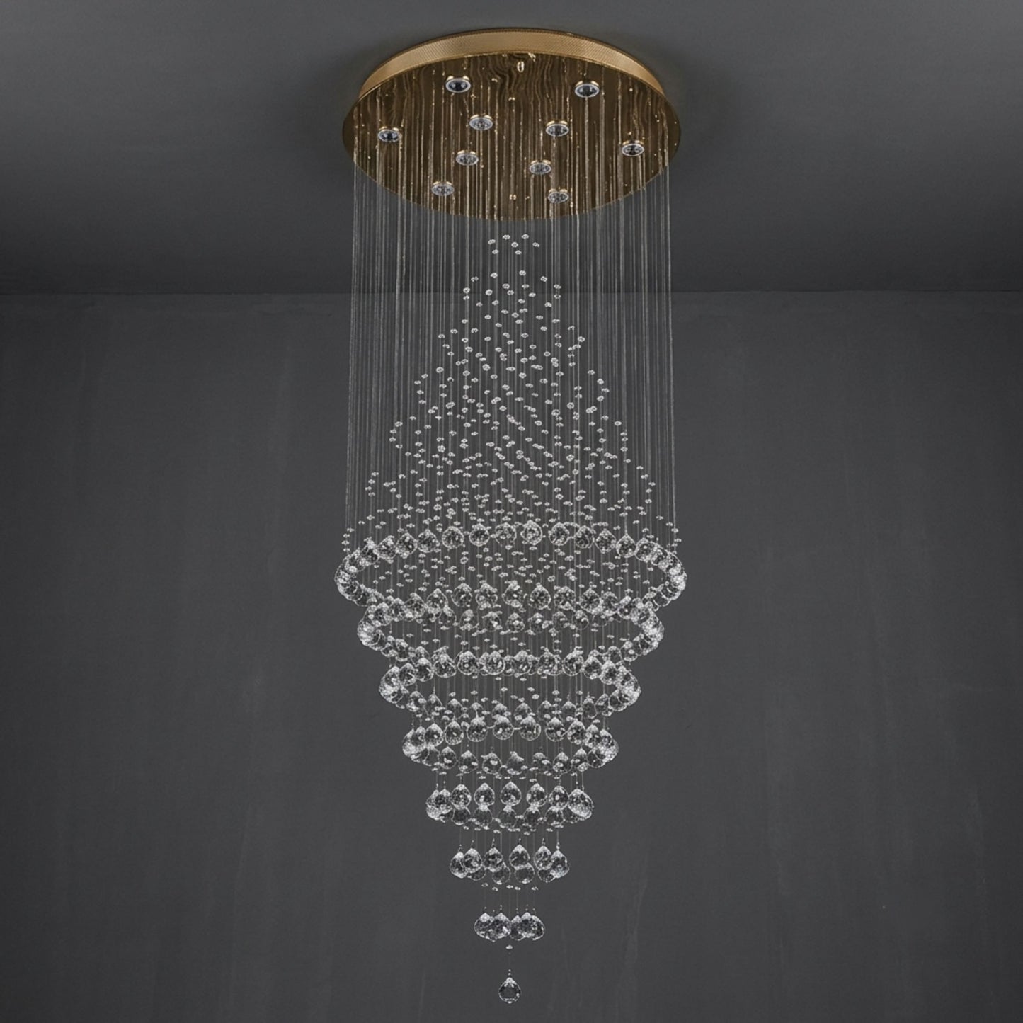 Modern Luxury LED Crystal Chandelier | Spiral Staircase & Double Entry Pendant Light
