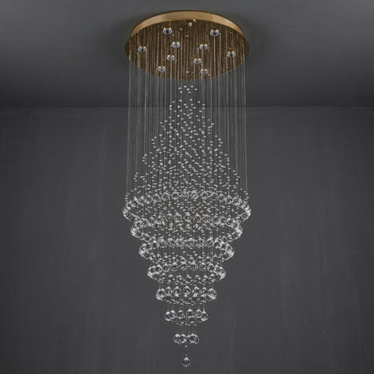 Modern Luxury LED Crystal Chandelier | Spiral Staircase & Double Entry Pendant Light
