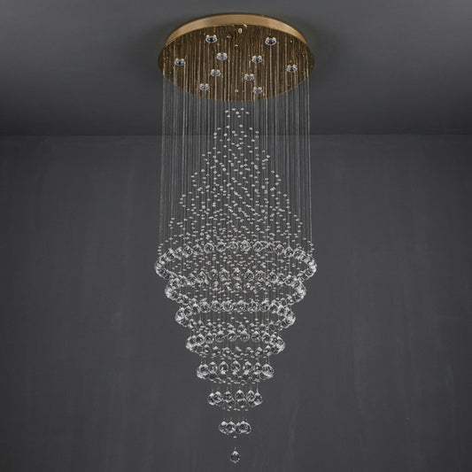 Modern Luxury LED Crystal Chandelier | Spiral Staircase & Double Entry Pendant Light