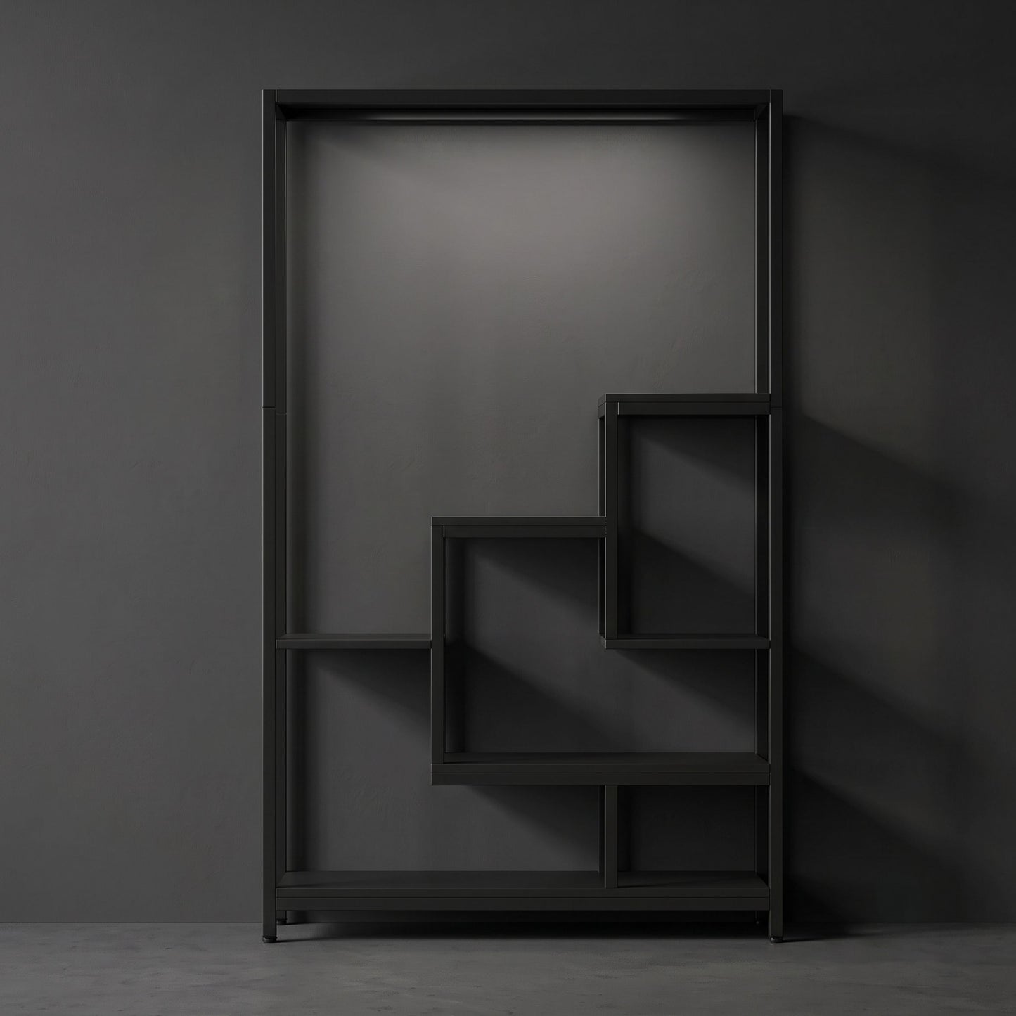 5-Tier Tall Metal Multi-Functional Display Shelf With Hanging Hooks