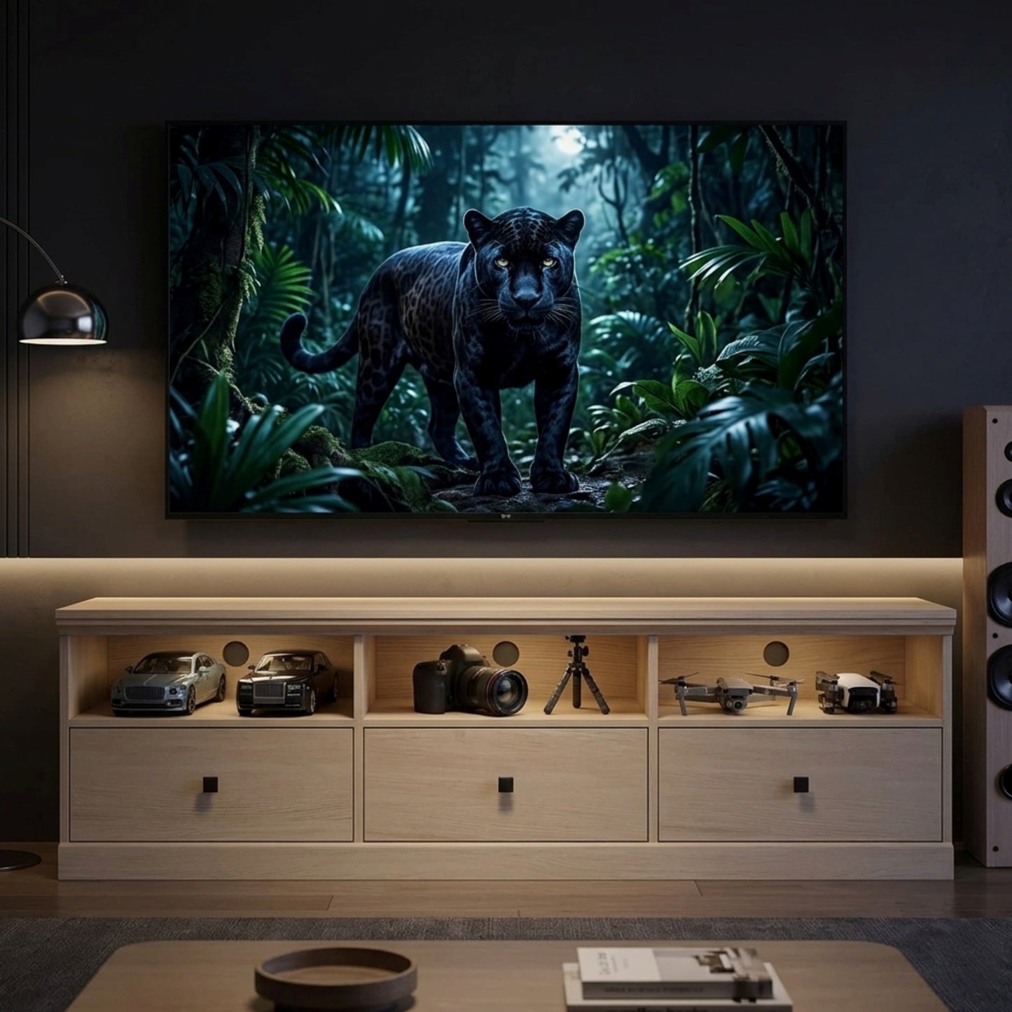 70-Inch Minimalist Farmhouse TV Entertainment Center