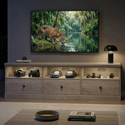 70-Inch Minimalist Farmhouse TV Entertainment Center