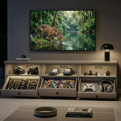 70-Inch Minimalist Farmhouse TV Entertainment Center