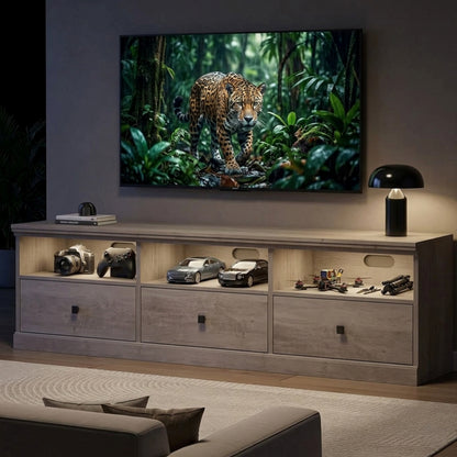 70-Inch Minimalist Farmhouse TV Entertainment Center