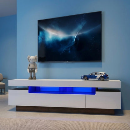 71" High Gloss/Marble Modern Entertainment Center