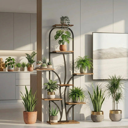 Multi-Level Indoor Tree Arch Display Stand for Plants, Shoes, and Collectibles