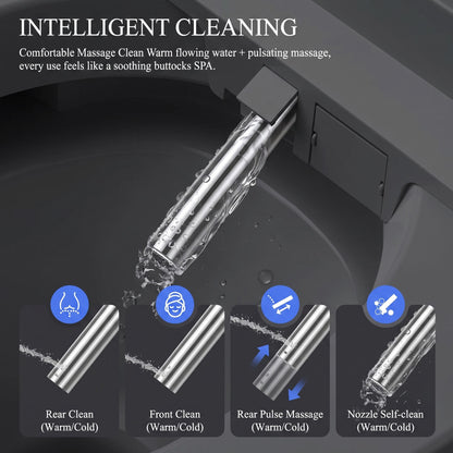 Modern Tankless Smart Toilet with Bidet, Auto Lid & Heated Seat)