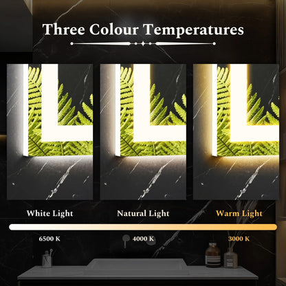 Smart Illuminated Vanity Mirror with Anti-Fog & 3-Color Dimmable Backlit Wall Mirror