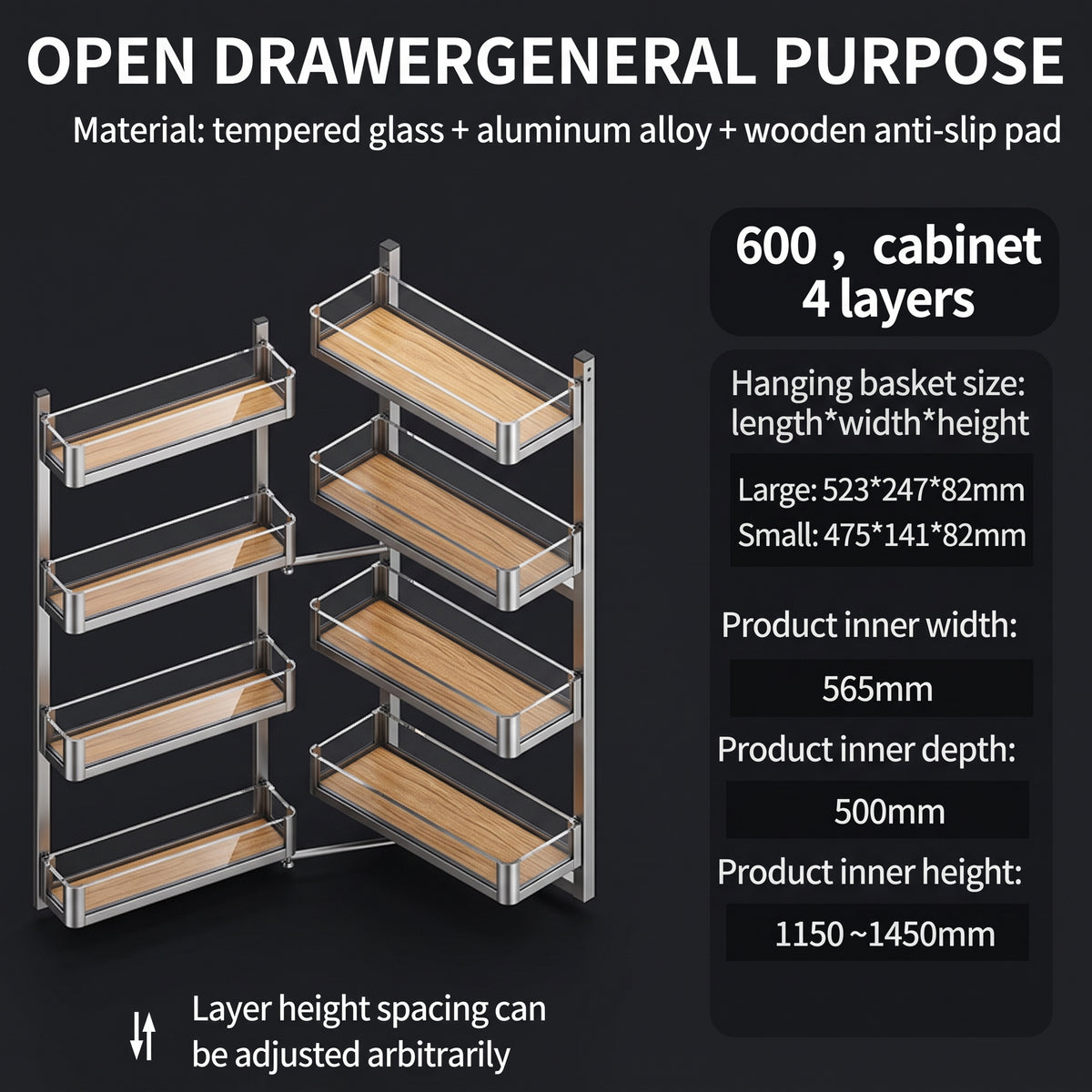 Aeltera Premium Soft-Close Pull-Out Kitchen Pantry Organizer