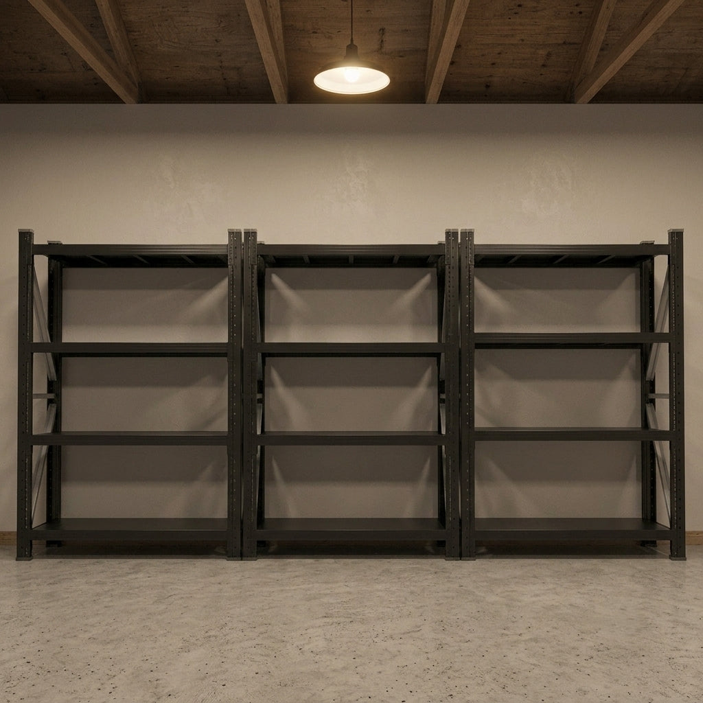 Heavy Duty 4-Tier Metal Storage Shelving Unit (300kg/Tier Capacity)