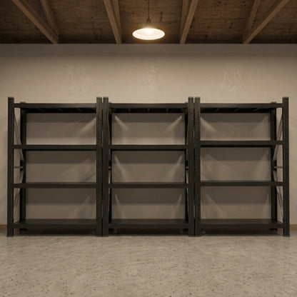 Heavy Duty 4-Tier Metal Storage Shelving Unit (300kg/Tier Capacity)