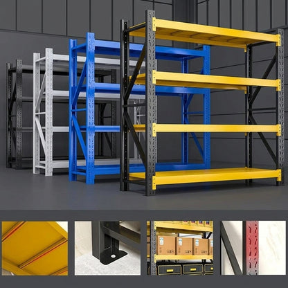 Heavy Duty 4-Tier Metal Storage Shelving Unit (300kg/Tier Capacity)