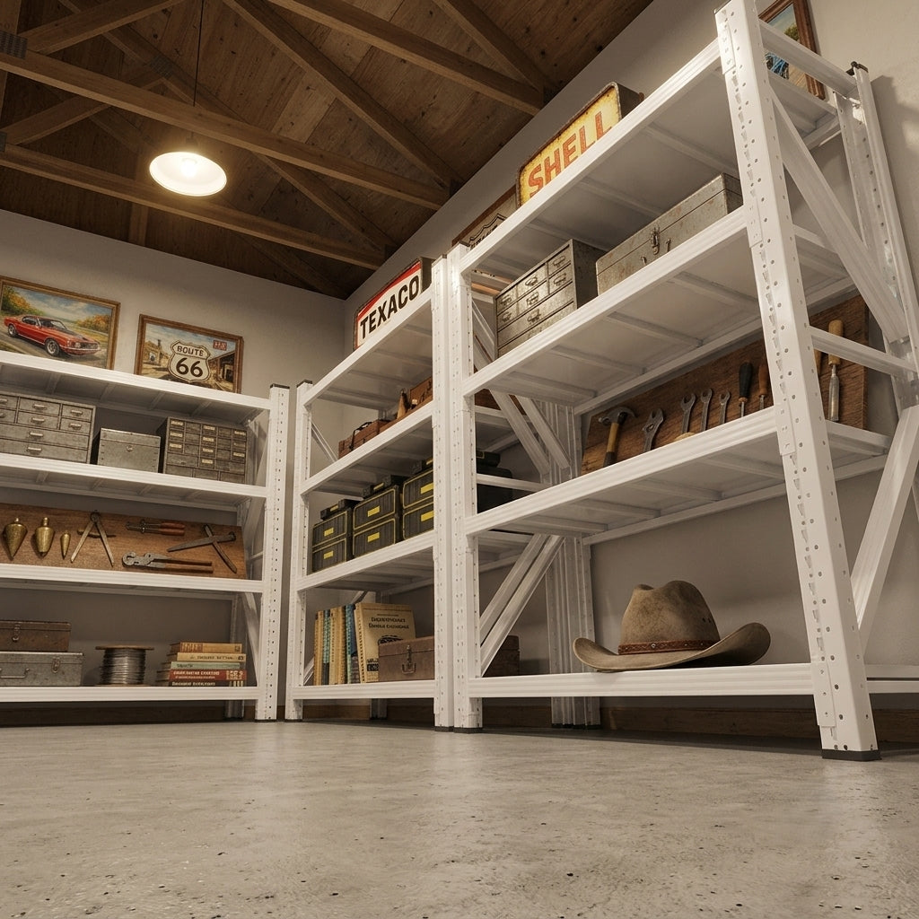 Heavy Duty 4-Tier Metal Storage Shelving Unit (300kg/Tier Capacity)