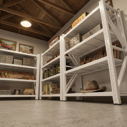Heavy Duty 4-Tier Metal Storage Shelving Unit (300kg/Tier Capacity)