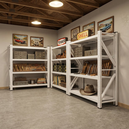Heavy Duty 4-Tier Metal Storage Shelving Unit (300kg/Tier Capacity)