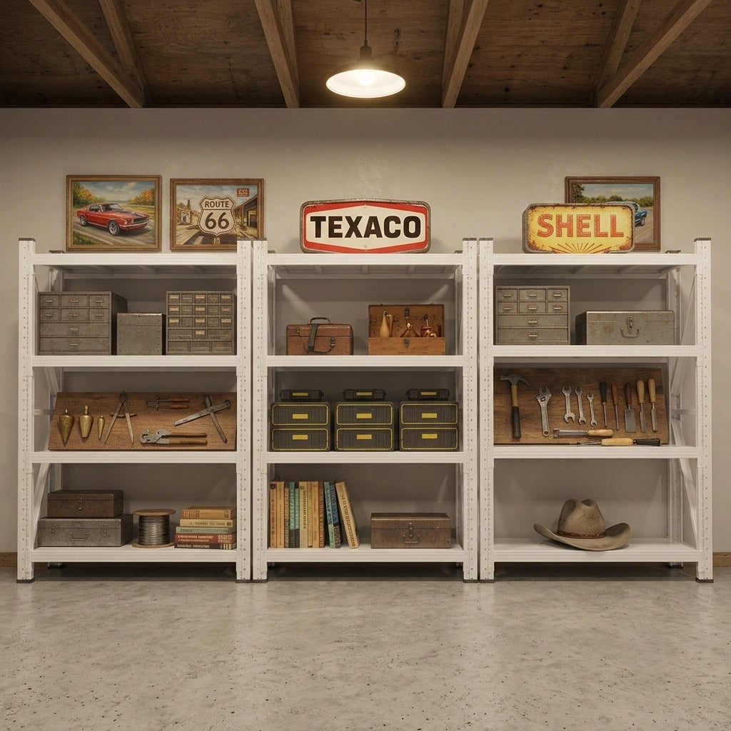Heavy Duty 4-Tier Metal Storage Shelving Unit (300kg/Tier Capacity)