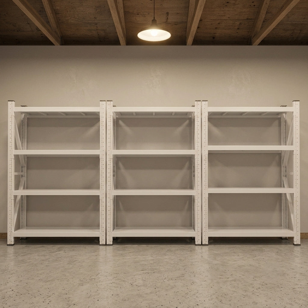 Heavy Duty 4-Tier Metal Storage Shelving Unit (300kg/Tier Capacity)