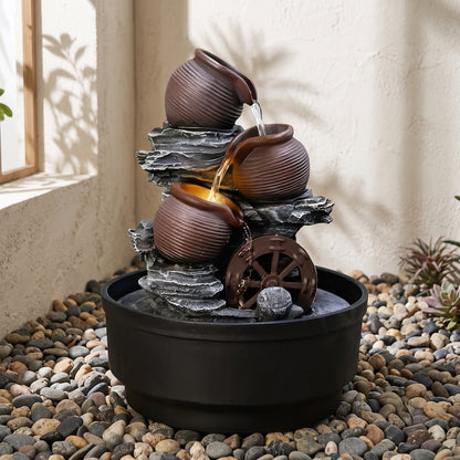 Cascading Indoor/Outdoor Faux Rock Pot Water Fountain
