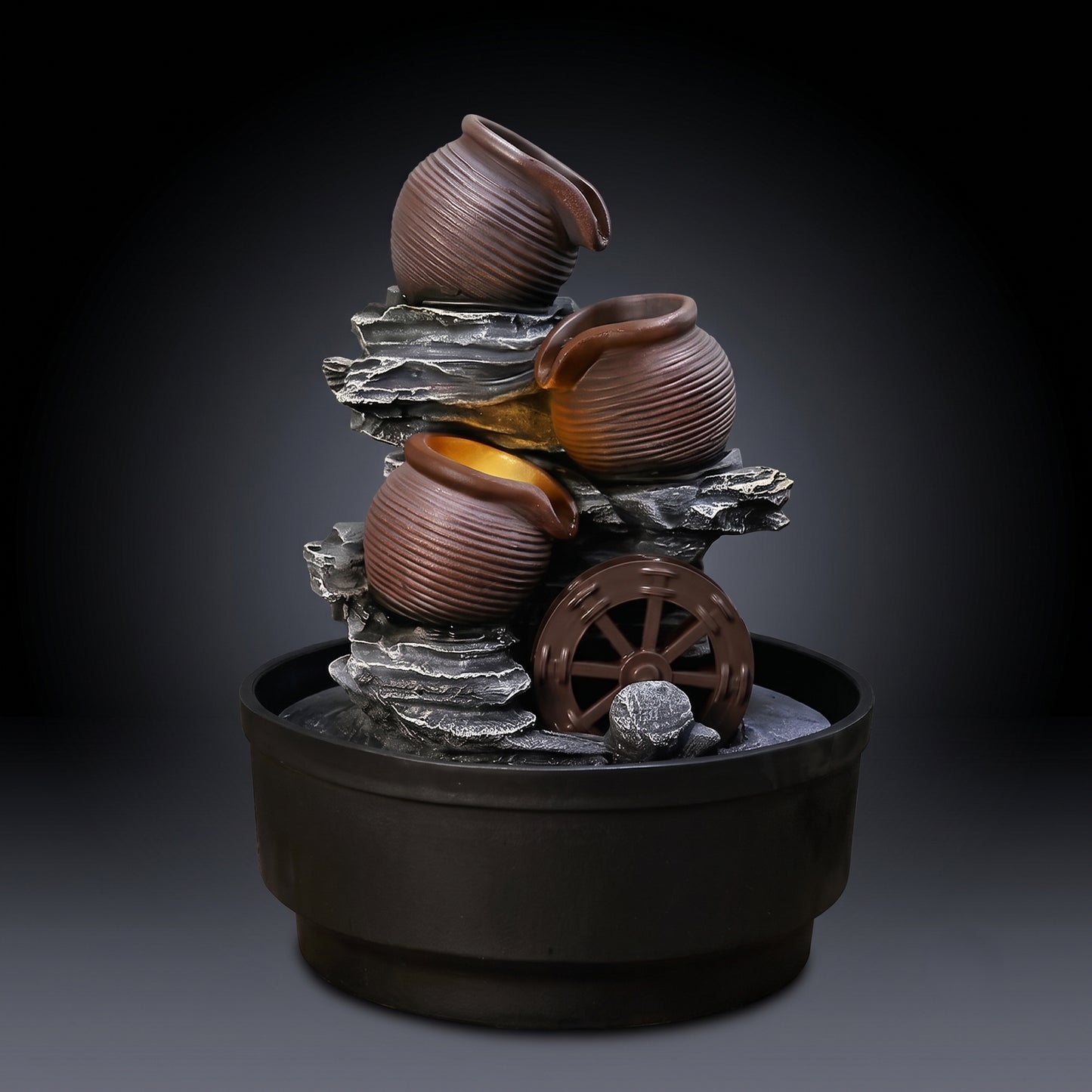 Cascading Indoor/Outdoor Faux Rock Pot Water Fountain