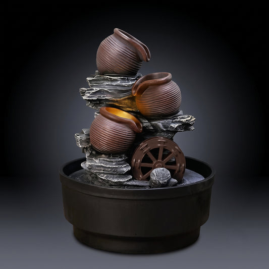 Cascading Indoor/Outdoor Faux Rock Pot Water Fountain