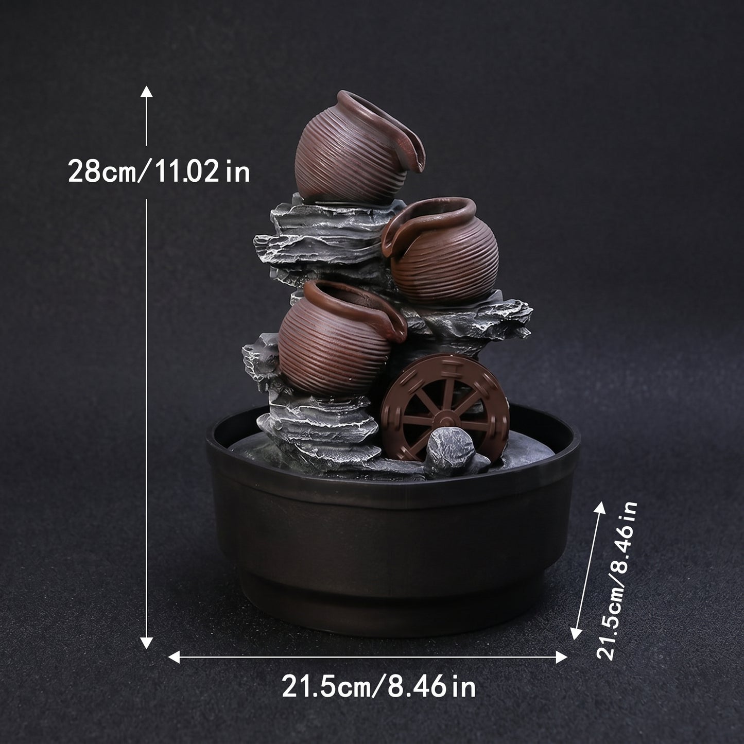 Cascading Indoor/Outdoor Faux Rock Pot Water Fountain