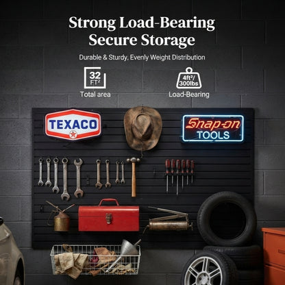 Black PVC Slatwall Garage Display Panel