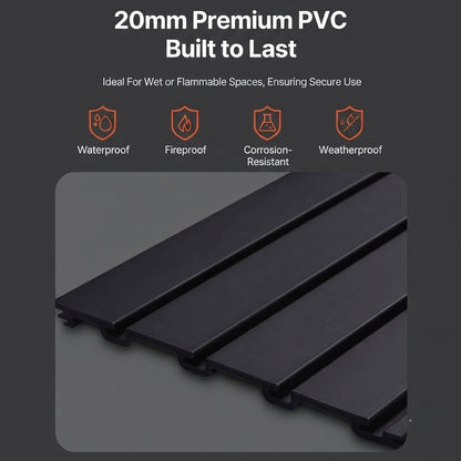 Black PVC Slatwall Garage Display Panel