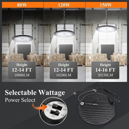 2-Piece Dimmable LED High Bay Garage Light