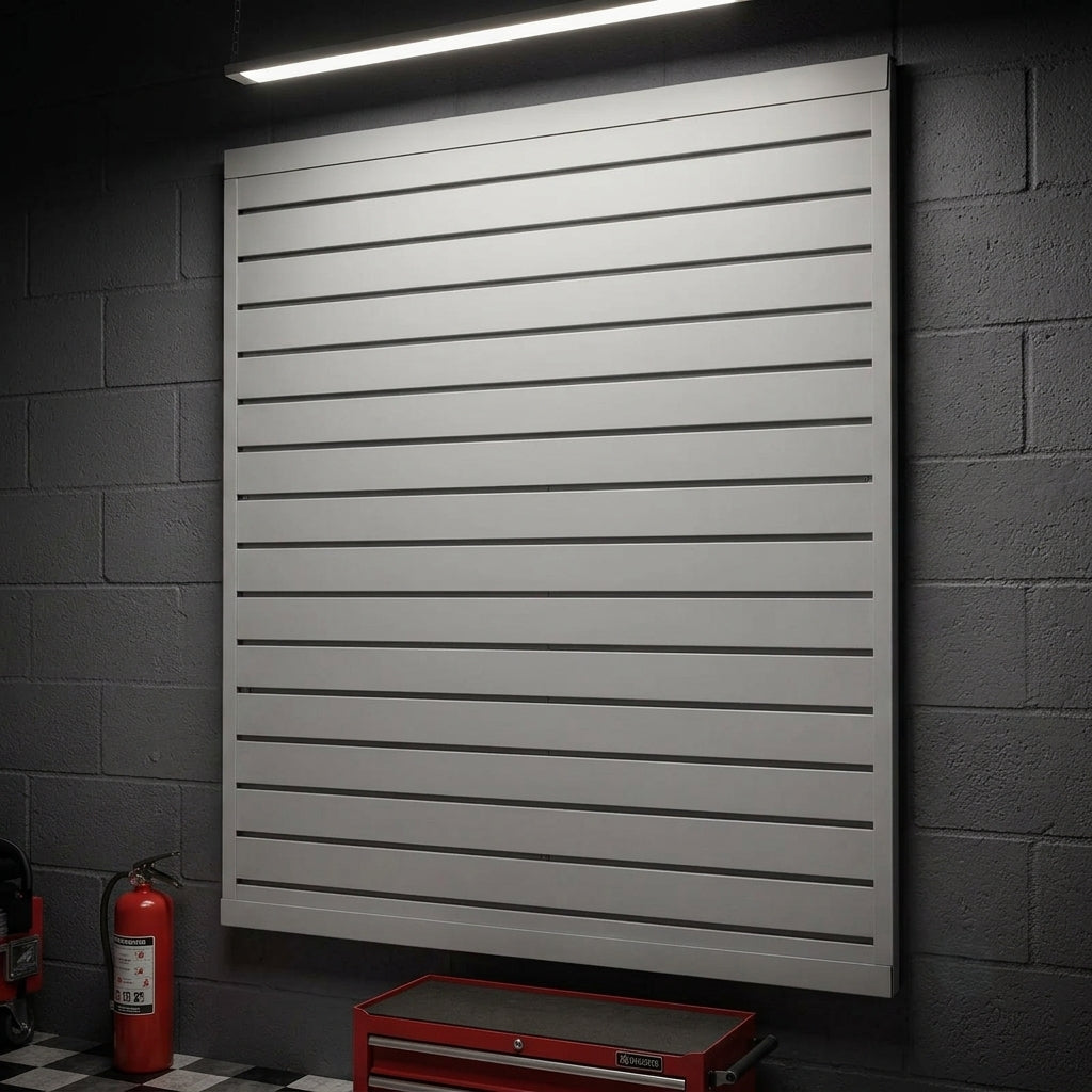 4x4ft Grey Waterproof PVC Slatwall Storage Panel System