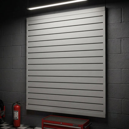4x4ft Grey Waterproof PVC Slatwall Storage Panel System
