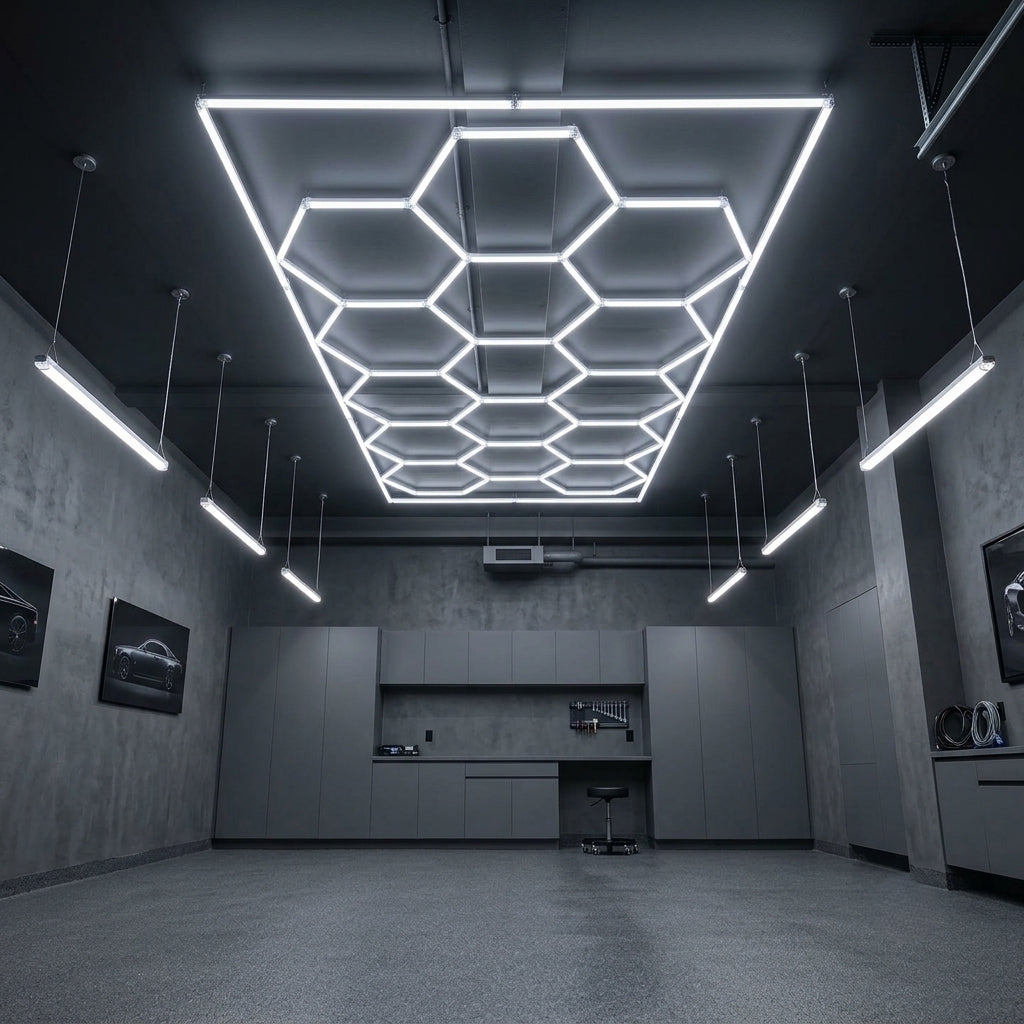 Ultra-Bright Hexagon LED Garage Light Grid (66,300 LM)